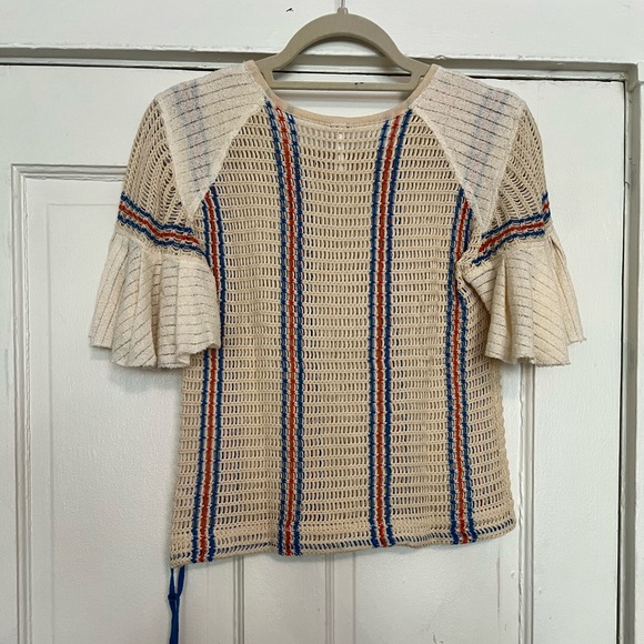Free People Babes Only Striped Tee in Ivory | Free People Crochet Top - Picture 3 of 6